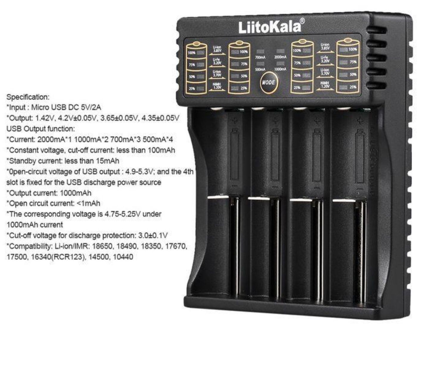 Зарядний пристрій Оригінал Liitokala Lii-402 литокала 18650 і т. д.