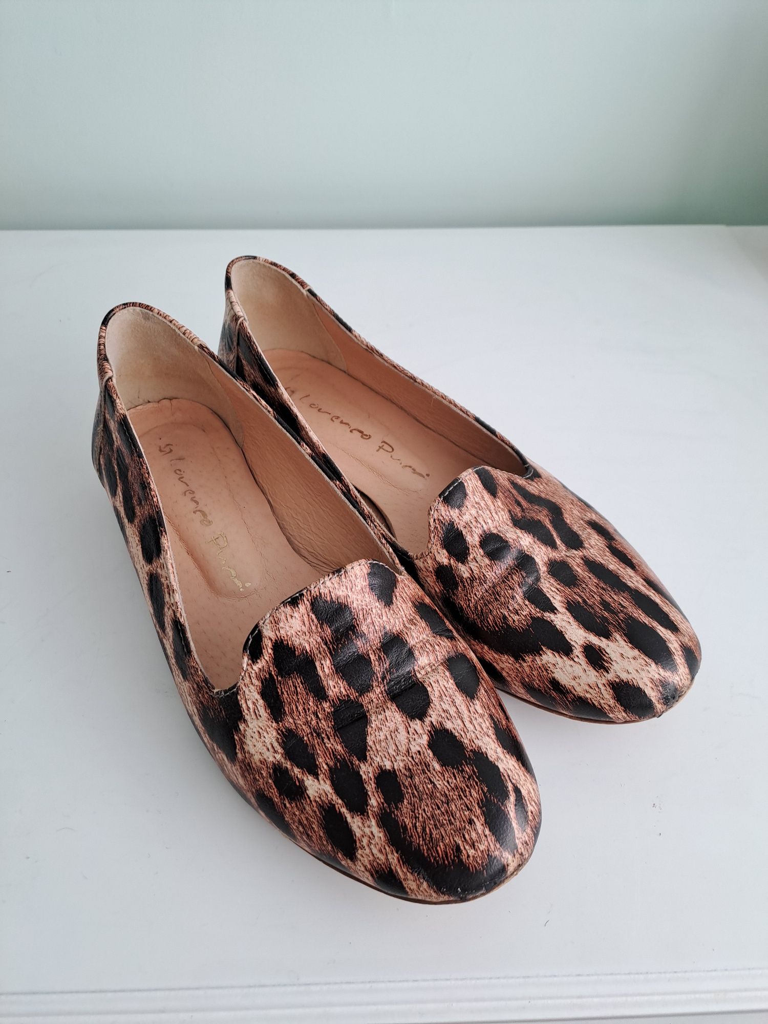Buty damskie Lordsy skórzane panterka La Femme 37