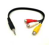 Адаптер Value Jack на 3 RCA M/F Кабель 3 RCA (мама) - mini jack 3.5 мм