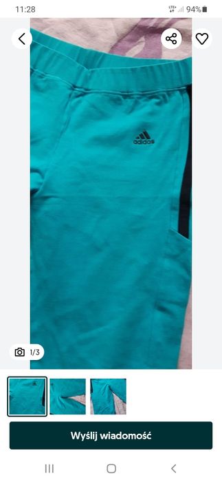 Leginsy getry 3/4 firmy Adidas rozmiar S