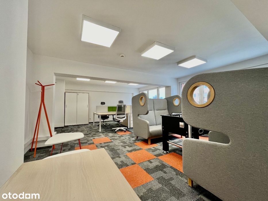 nowoczesnie umeblowany lokal biurowy z klimatyzacją