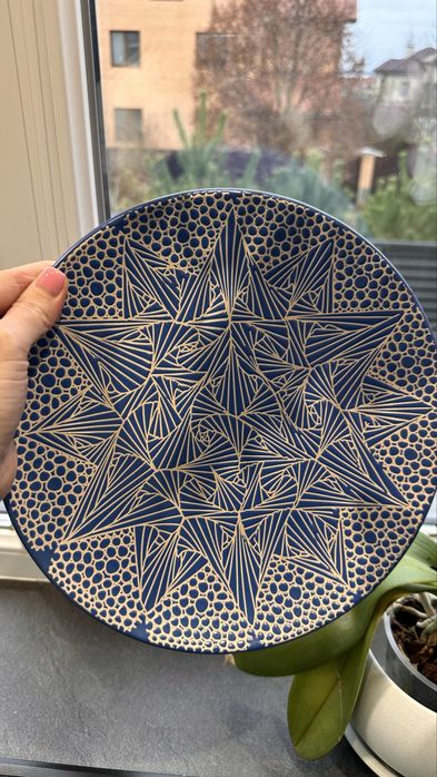 Тарілка 27 см в наявності 8 шт сині і 4 шт білі