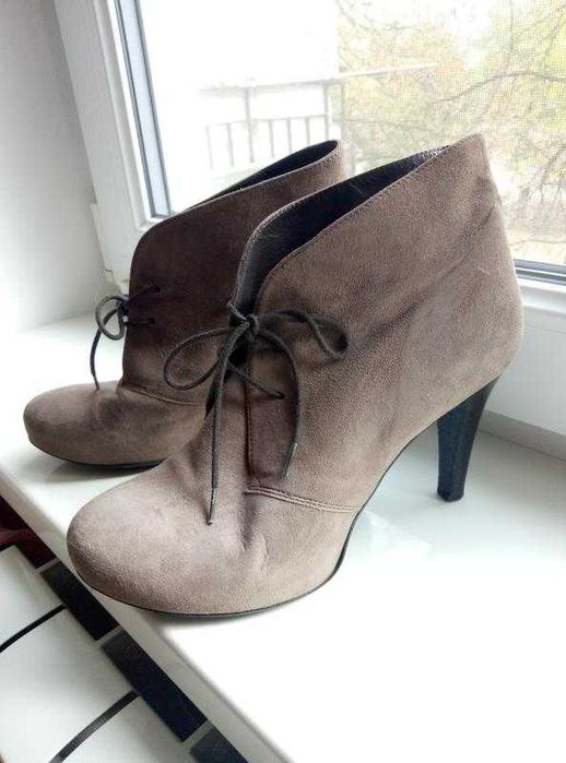 Замшевые ботильоны ботинки италия 25 см