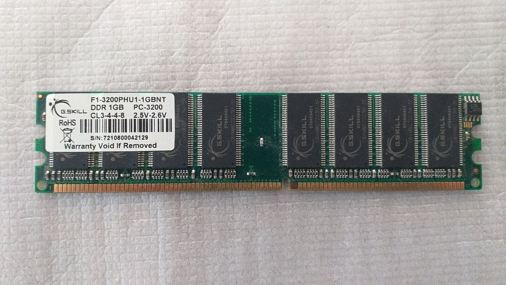 Memórias RAM DDR 1Gb, 512Mb, 256Mb