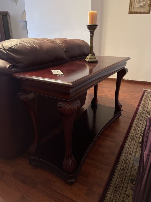 Conjunto se 2 meses redondas, 1 grande de centro e mesa de apoio