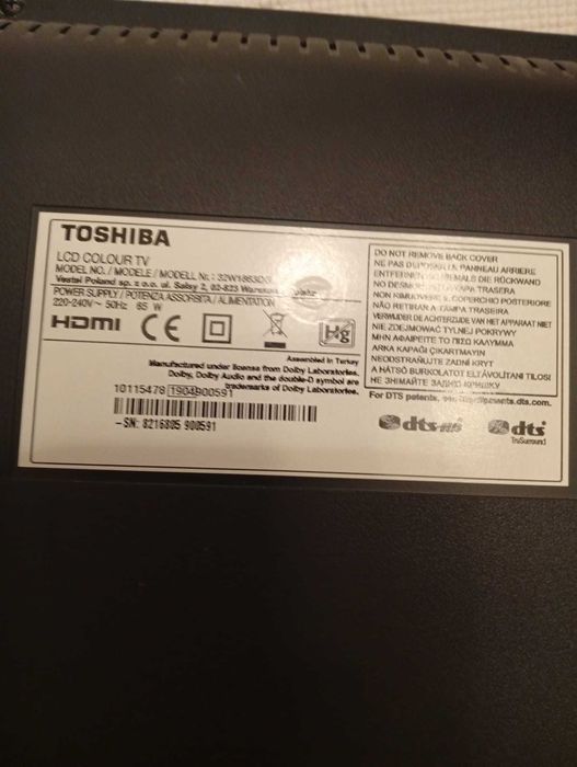 TV Toshiba - LCD-HDMI
