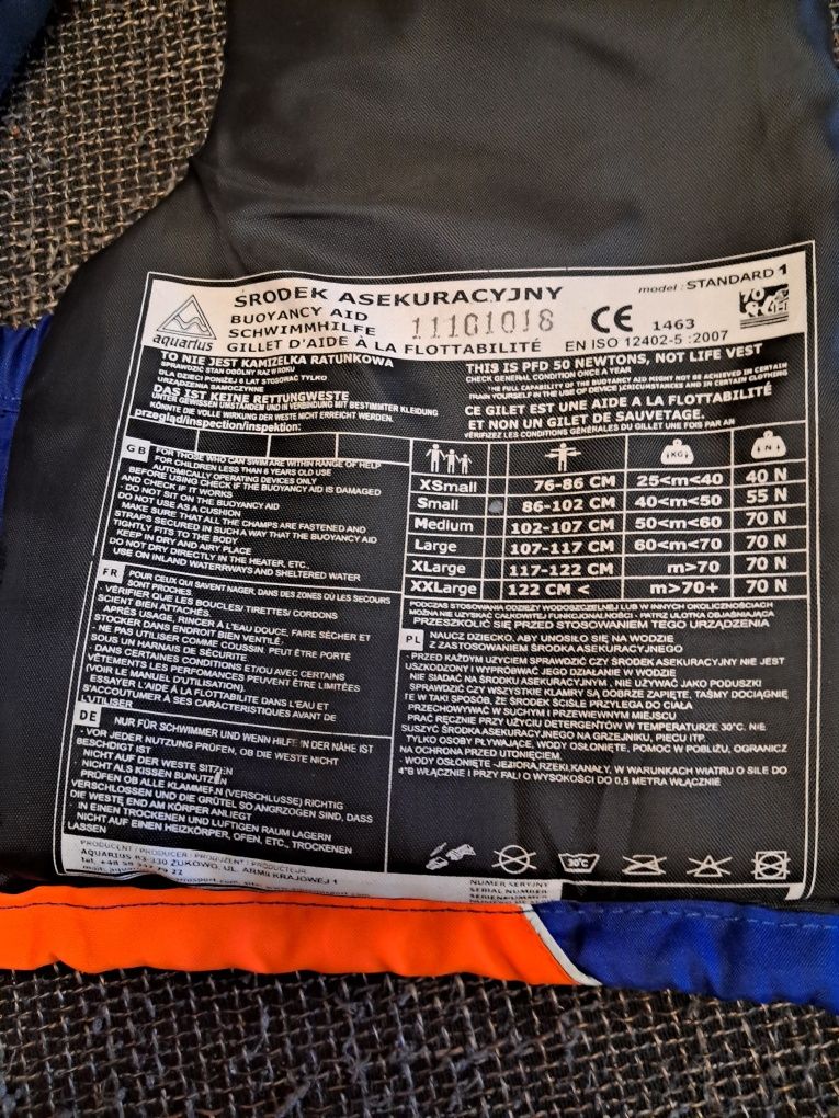 Kamizelka Asekuracyjna (kapok) rozmiar S