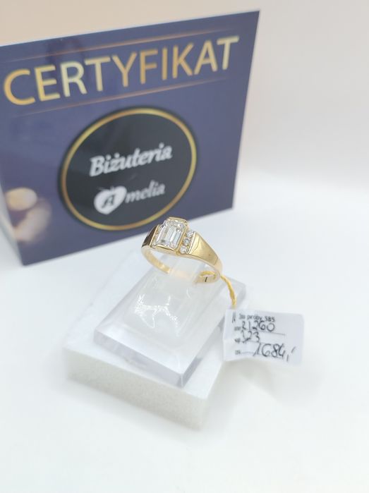 Złoty pierścionek próby 585 14K ręcznie robiony sklep certyfikat złoto