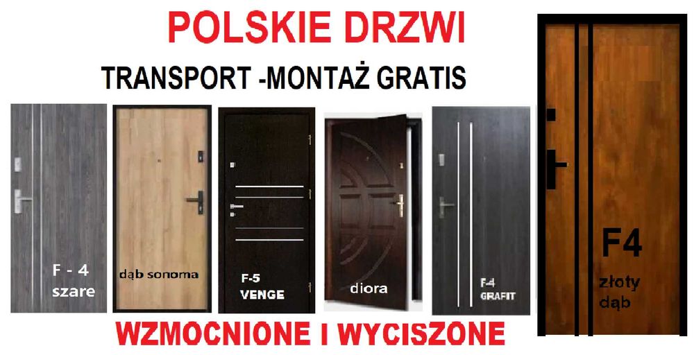 DRZWI zewnętrzne WEJŚCIOWE do mieszkania -wewnątrzklatkowe z montażem