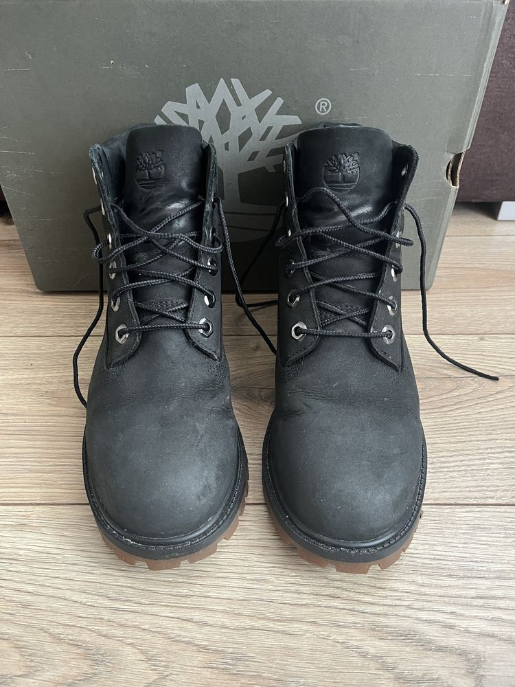 trapery Timberland 37 37,5 czarne skórzane wodoodporne