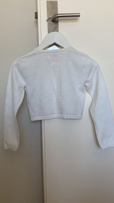 Casaco de malha bolero Lanidor branco 4 anos