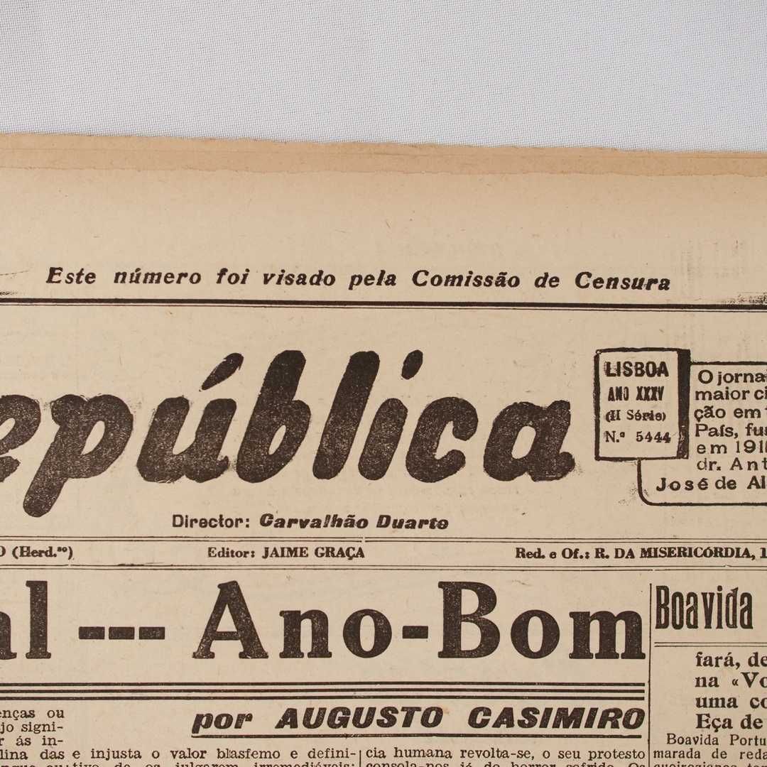 Jornal "A República" - 26 de dezembro de 1945