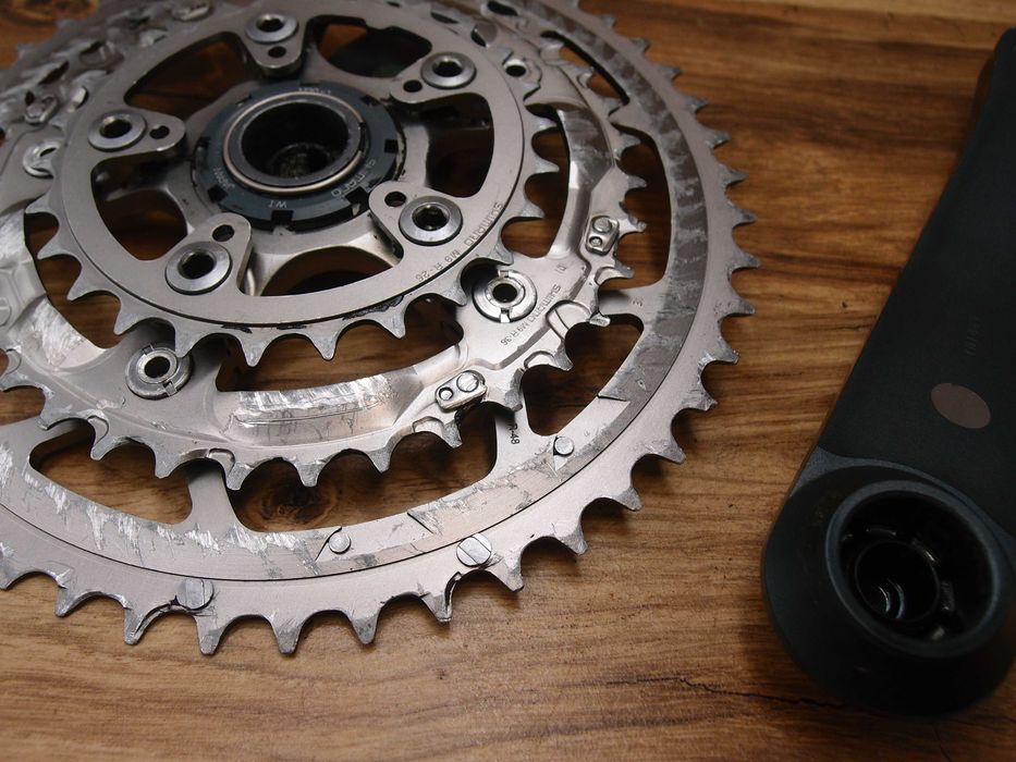 korba rowerowa Shimano XTR FC-M952 VIA Japan szarak + suport BB-M952
