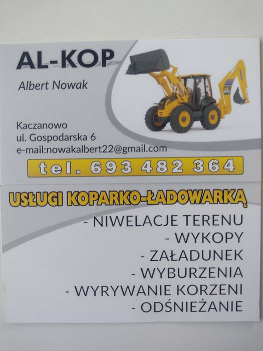 Usługi koparko ładowarką, minikoparką, rozbiórka budynków