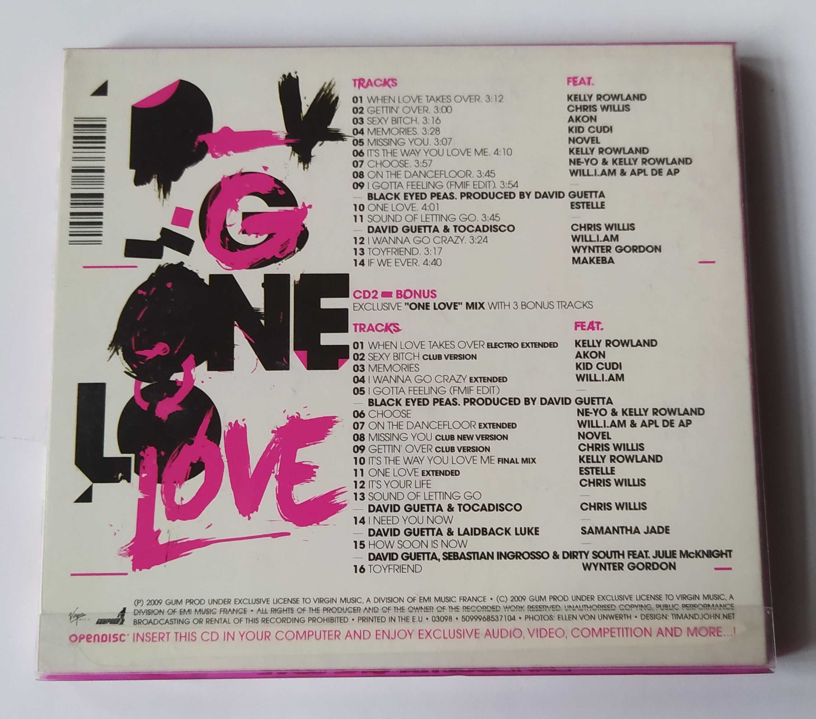 David Guetta One Love  2 CD