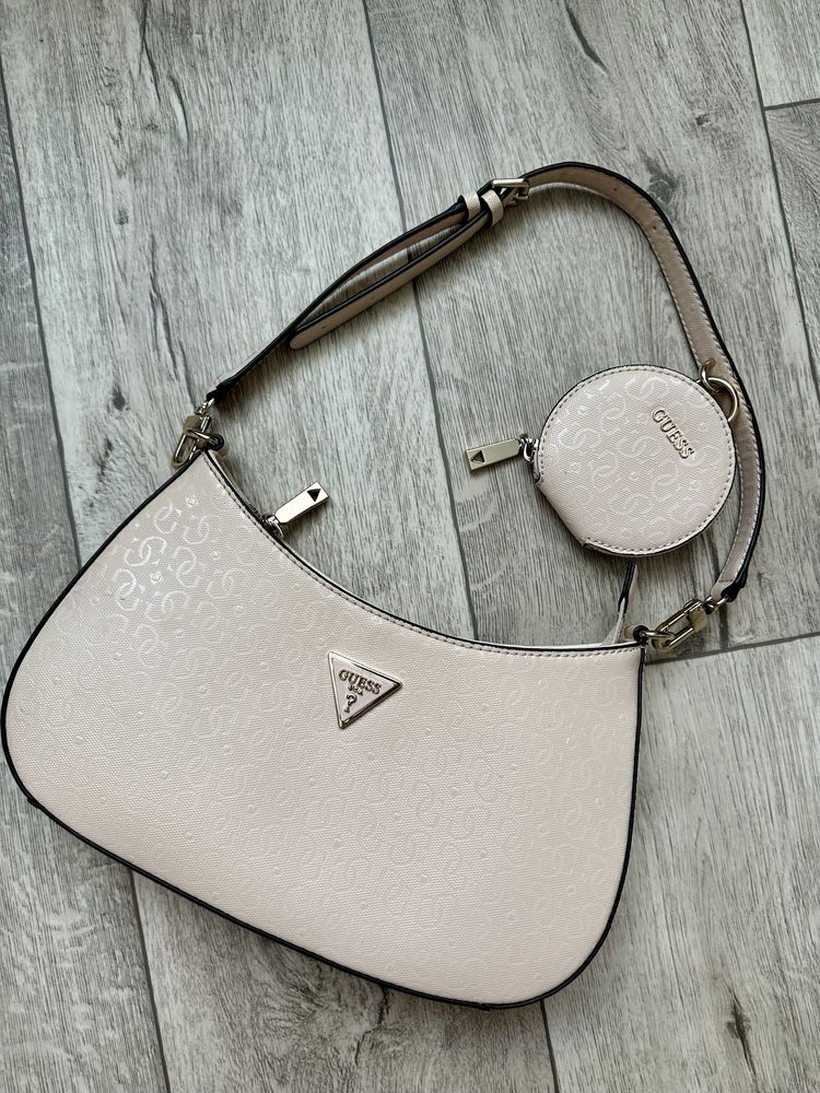 Оригінальна сумка Guess Noelle пудрового кольору