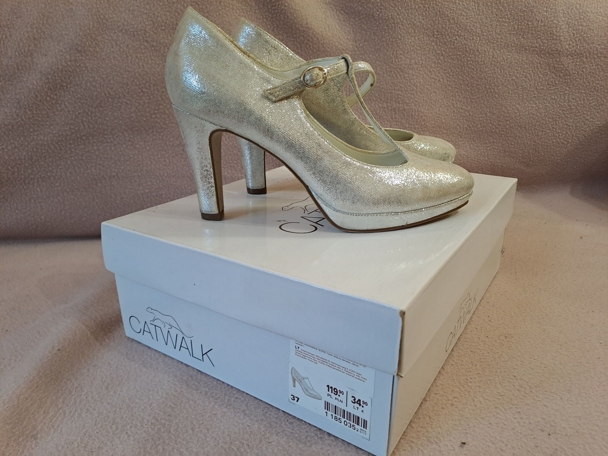 Buty catwalk srebrne r. 37