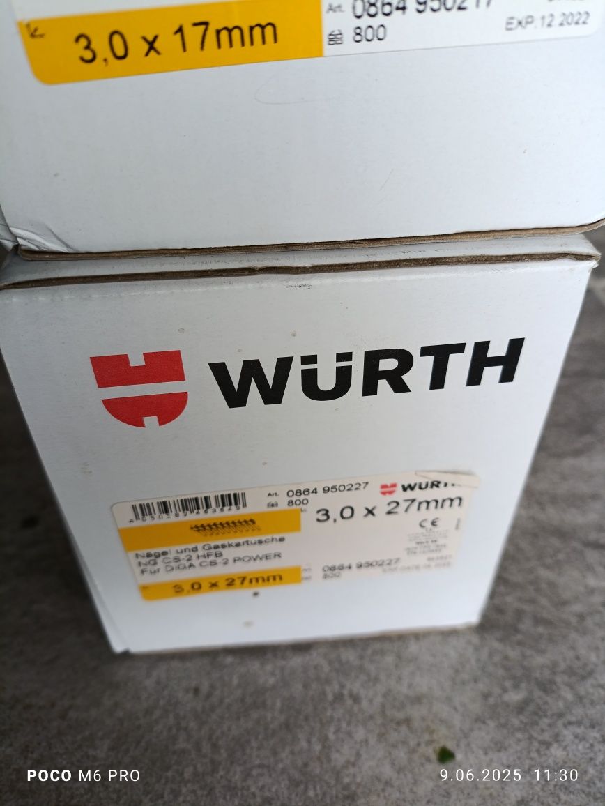 Gwoździe do gwoździarki Wurth