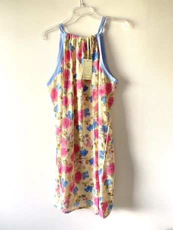 Nowa sukienka kwiaty mini wzory oversize luzna trapezowa