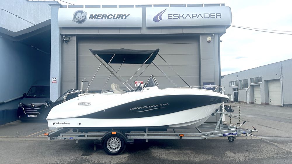 Nowa Łódź motorowa Barracuda 545 Open Mercury F115 ELPT przyczepa FILM