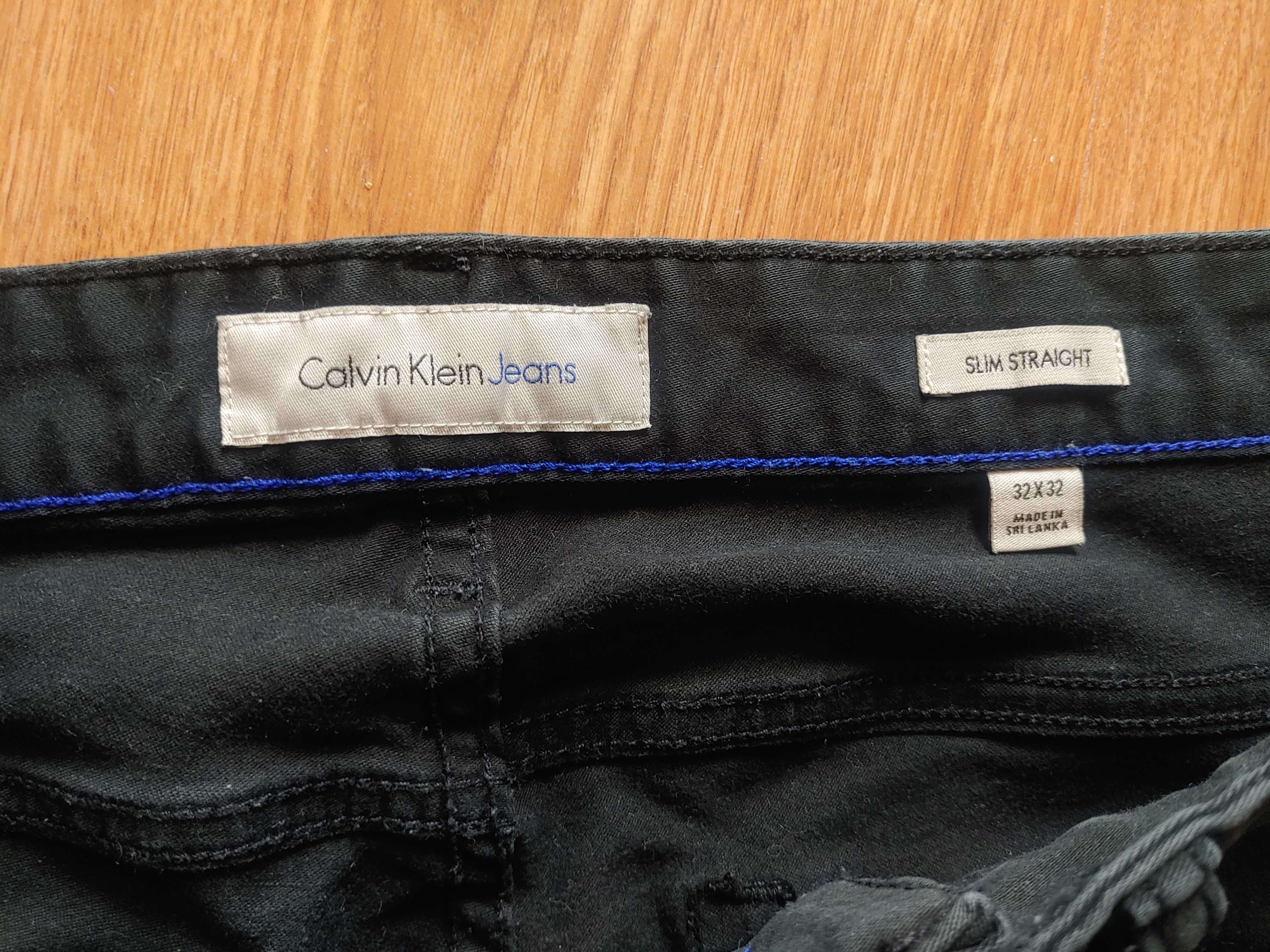 Czarne Jeansy Calvin Klein rozmiar 32 Klasyczny krój
