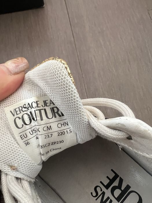Sneakersy Versace Jeans Couture 36 biało złote na grubej podeszwie 23