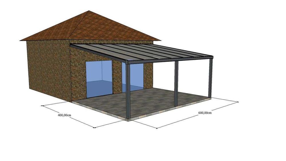 Zadaszenie tarasowe z aluminium / szkło przesuwne / darmowy projekt