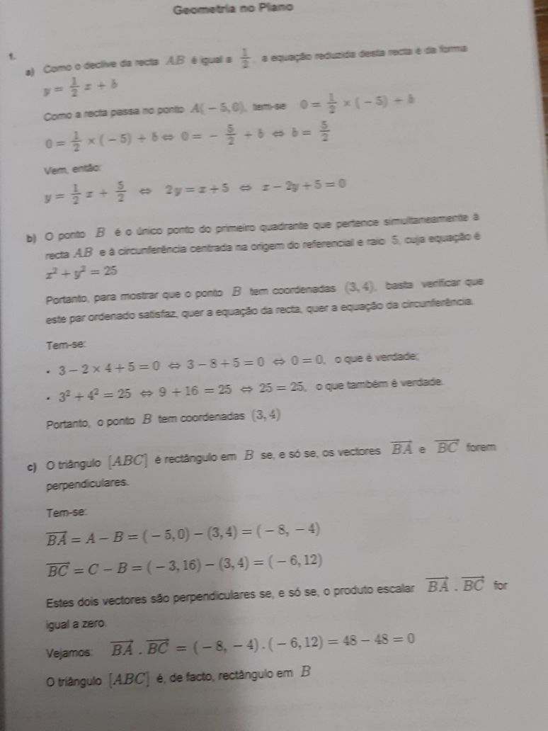 Matemática A geometria