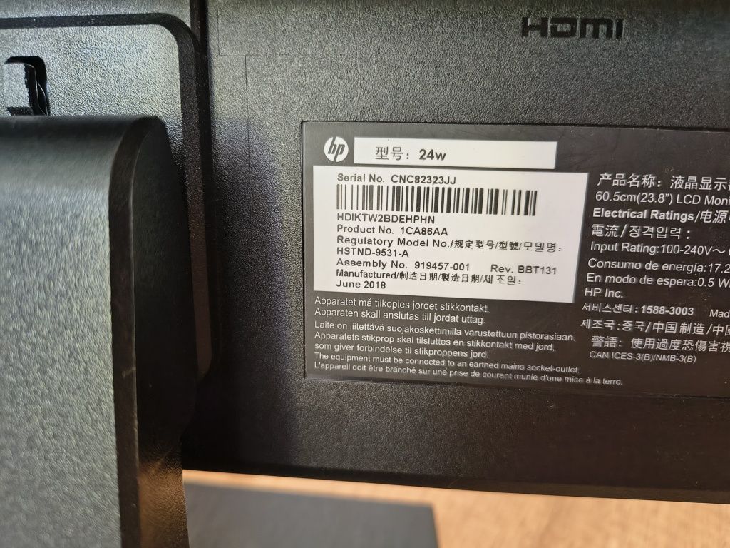 Monitor HP 24w stan bdb
