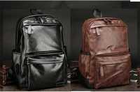 Мужской кожаный черный коричневый рюкзак портфель сумка ранец 2в1