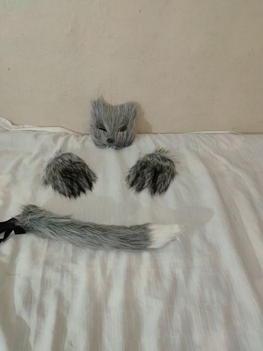 Strój przebranie kot therianie maska ogon łapki futerko uniwersalny