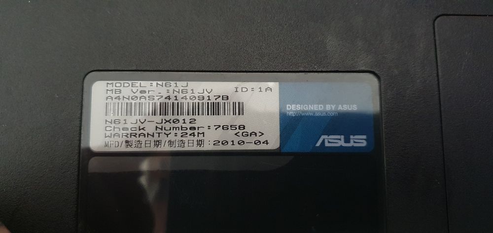 Laptop Asus N61J i3-2,27Ghz 8GB ram 128 hdd uszkodzona matryca