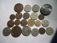 Lote de 21 moedas da União Soviética e Rússia