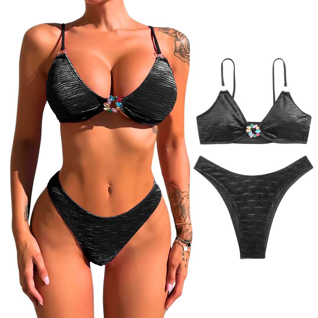 Strój Kąpielowy Dwuczęściowy Kostium Plażowy Elegancki Bikini roz M 38