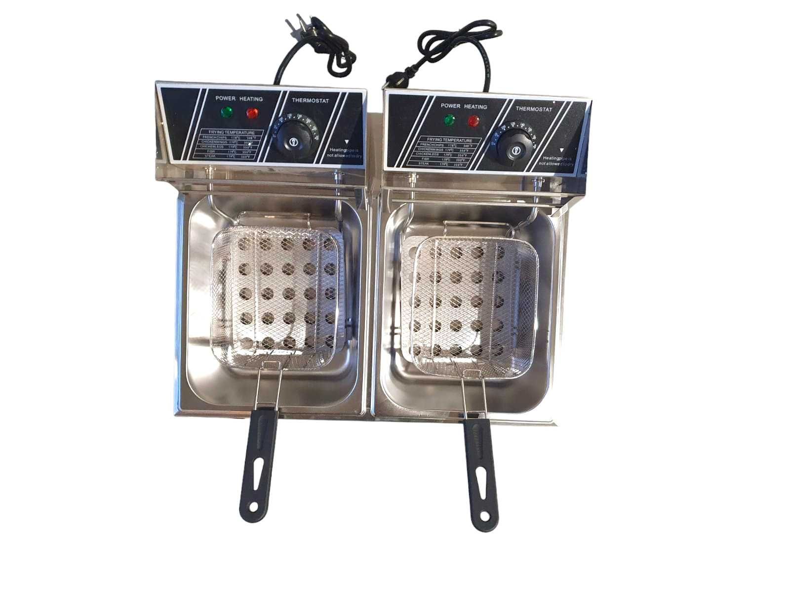 Frytkownica 2x 2500W 2x 6l mocna solidna szybka 60°C do 200°C frytki