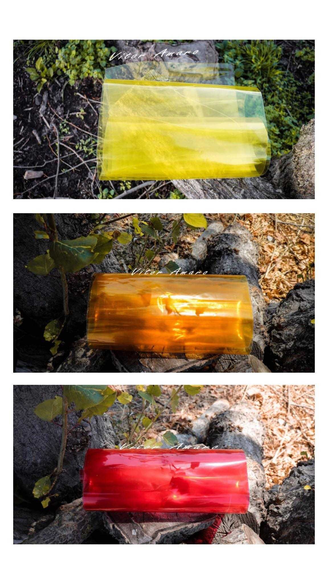 30cm x 1m Pelicula para Faróis Carro/Moto (Vermelho, Amarelo, Laranja)