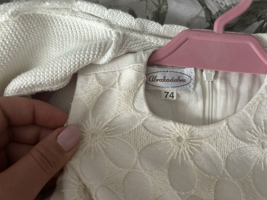 Sukienka na chrzest abrakadabra, bolerko, buciki