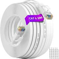 Soibke Ethernet kabel 30m Cat 6 biały