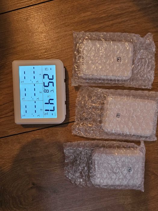 Termometr z higrometrem, stacja z 3 czujnikami zewn.