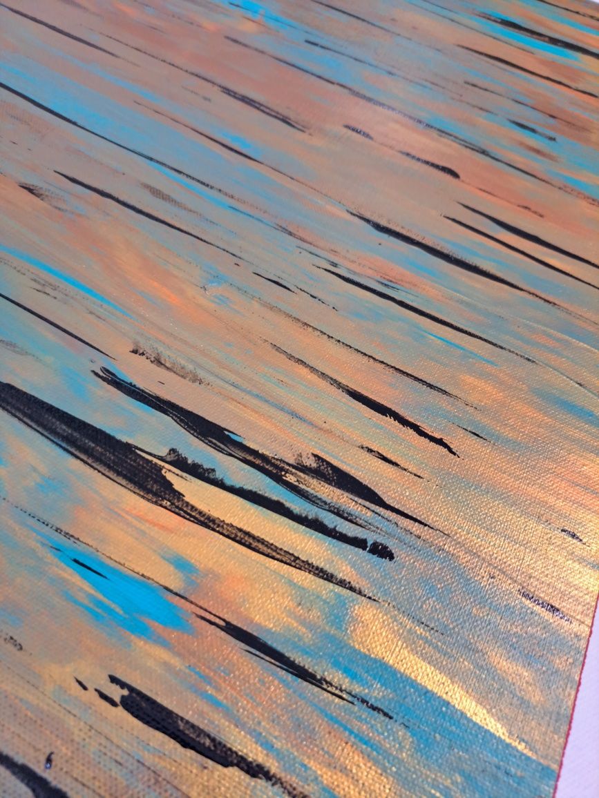 Pintura abstrata - Outono Azul
