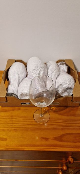 6 copos de pé em vidro