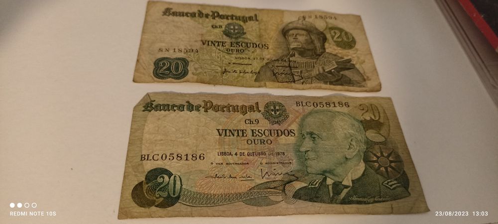 Notas de 20 escudos