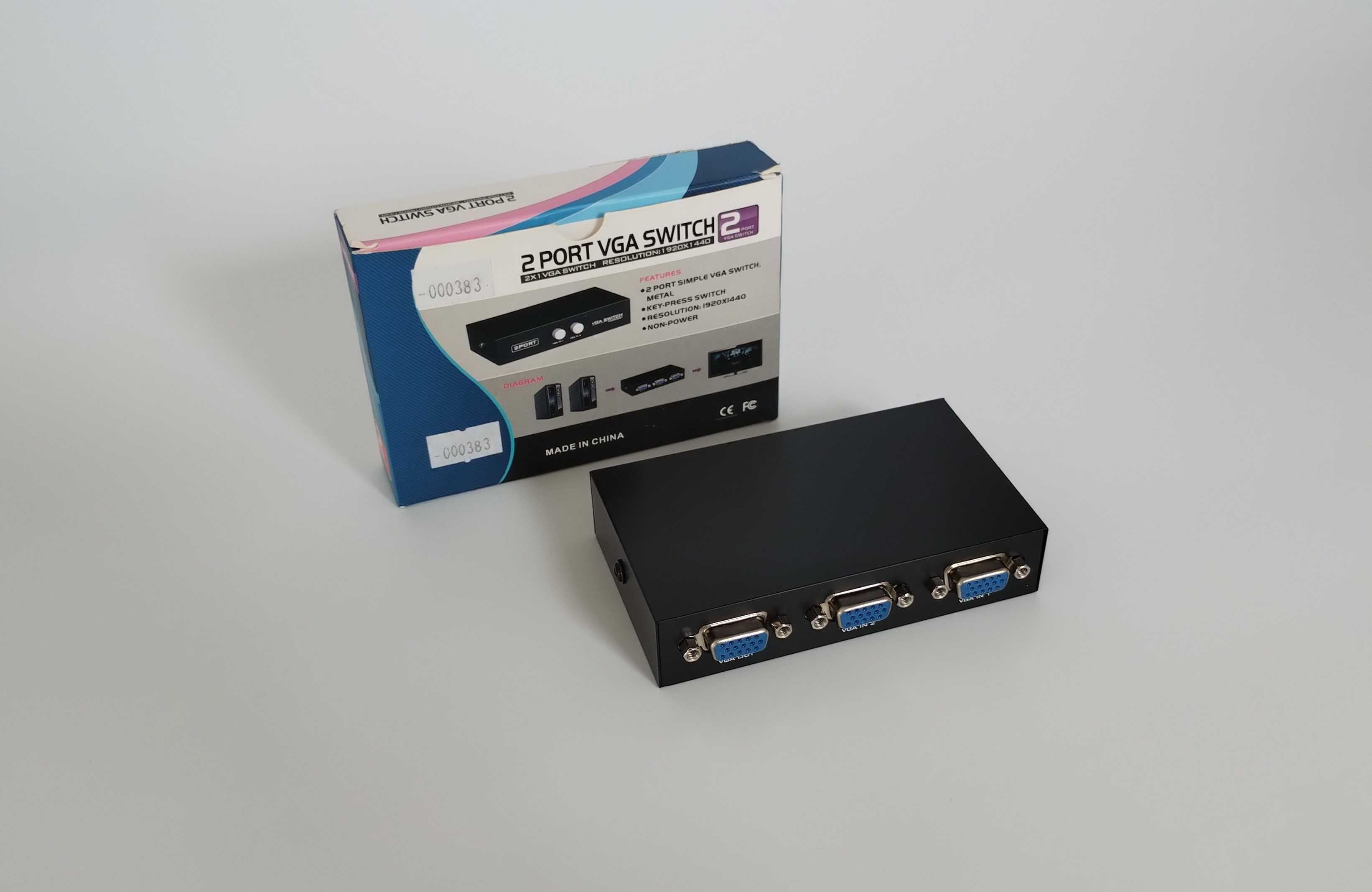 2-Portowy Przełącznik VGA VGA-SW-2/1 Switch 1920x1440