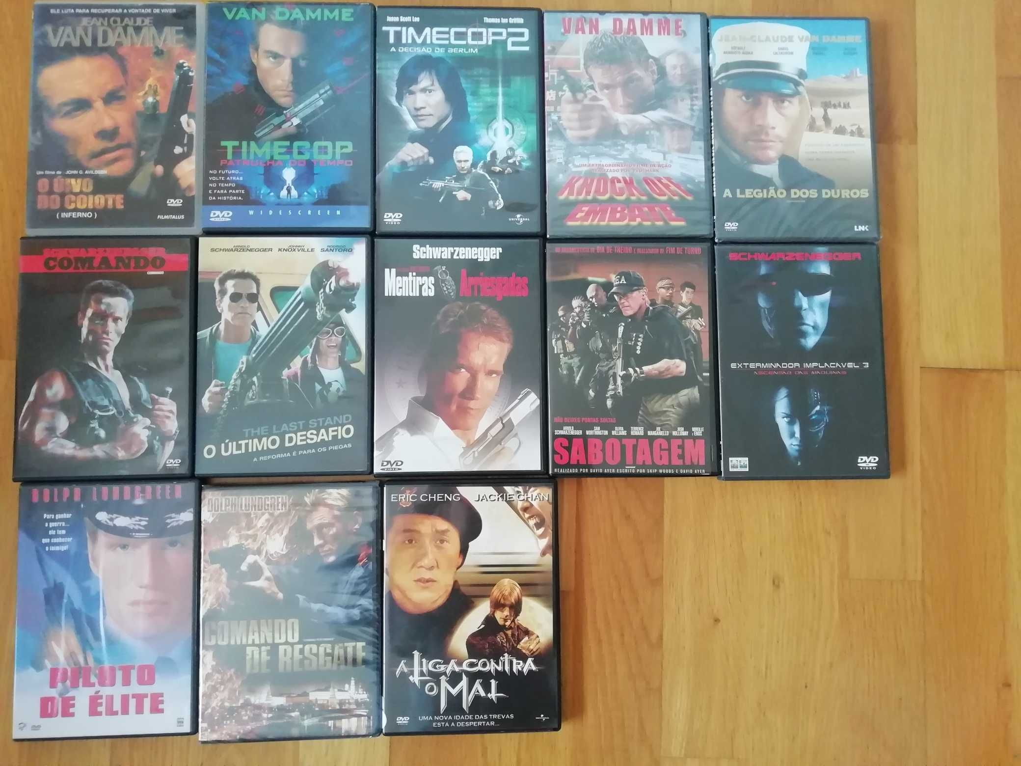 Van Damme, Schwarzenegger, Dolph Lndgren, Jackie Chan - dvds