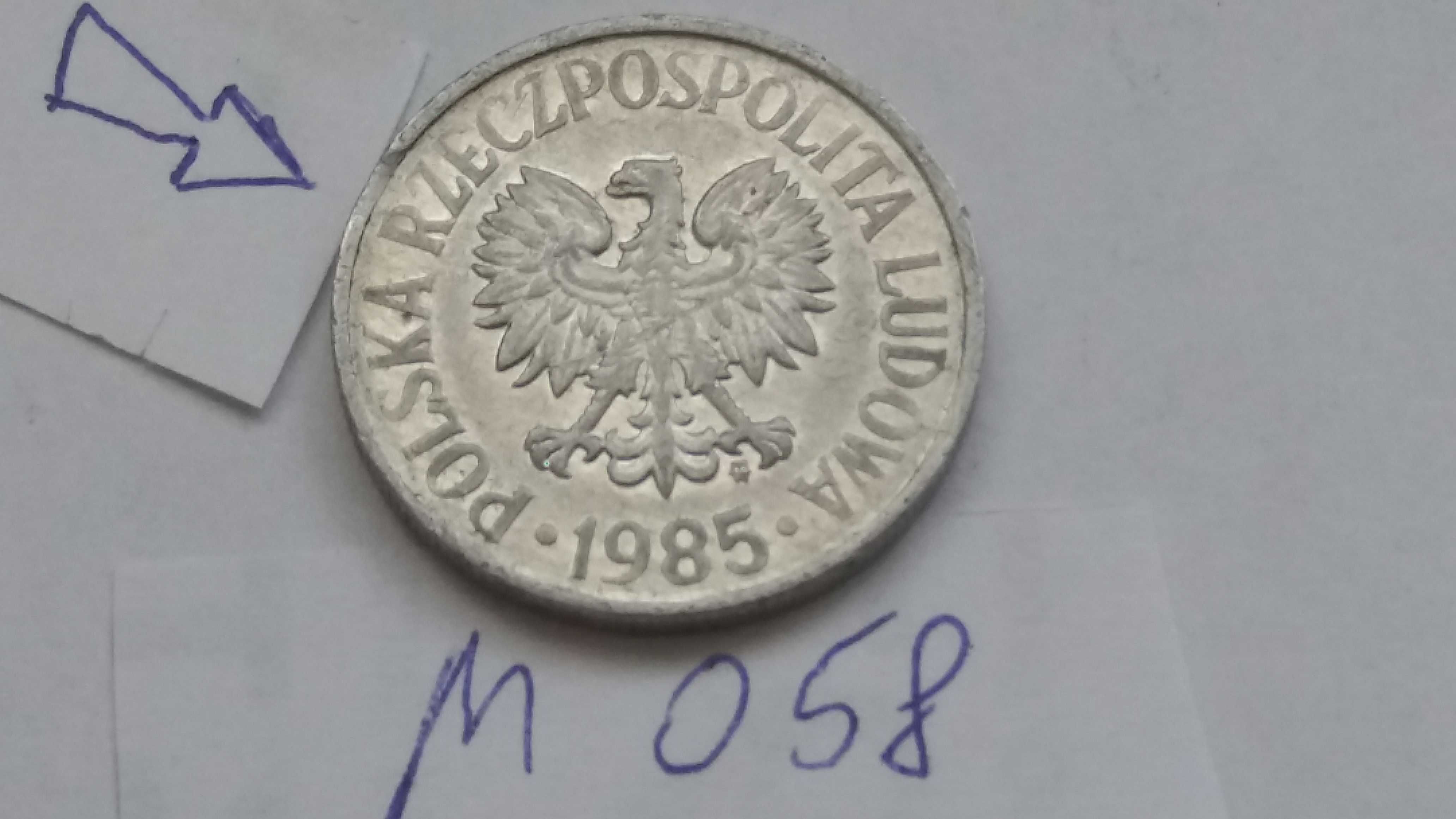D M058, stara moneta 50 groszy 1985 destrukt starocie wyprzedaż