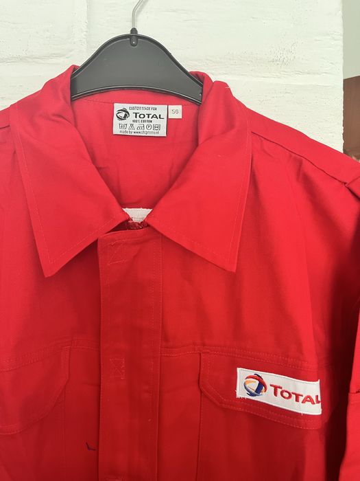 Nowy czerwony kombinezon roboczy Total 100% bawelna, mechanik warsztat