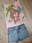 Spodenki i T-shirt dla dziewczynki 122cm