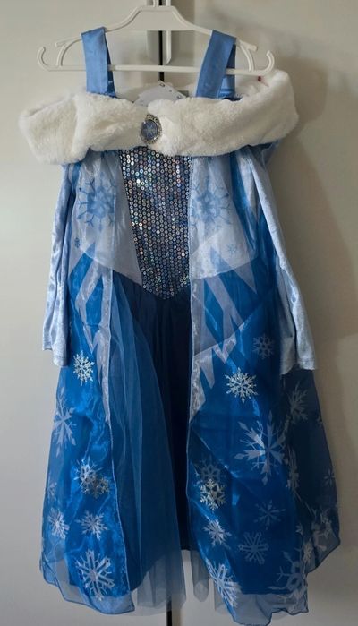 Kostium na bal strój Elsy Elsa Kraina Lodu Frozen Disney H&M rozm 122/