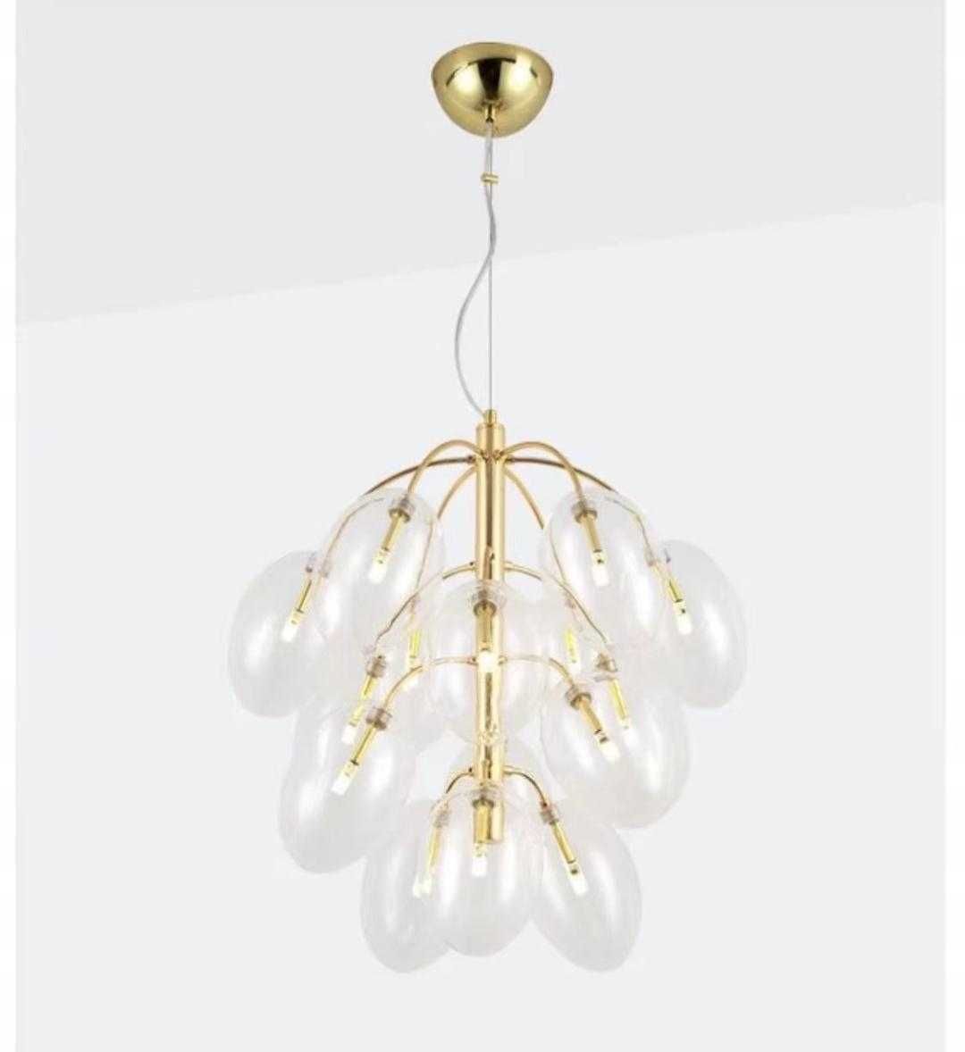 Żyrandol lampa Art Deco sufitowa wisząca Złota