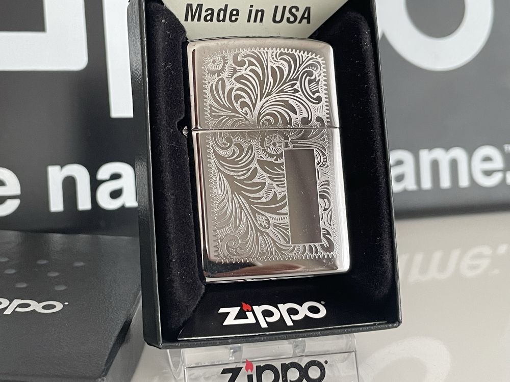 Zapalniczka Zippo Venetian, dwustronna, High Polish Chrome, NOWA